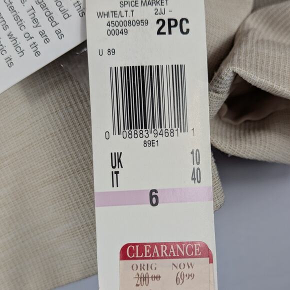 Le Suit Womens 6 2pc Skirt Suit Beige Textured Career Work NWT Jacket Skirt Set - Picture 5 of 7